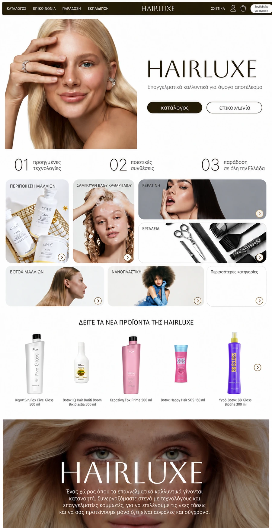 HAIRLUXE website design