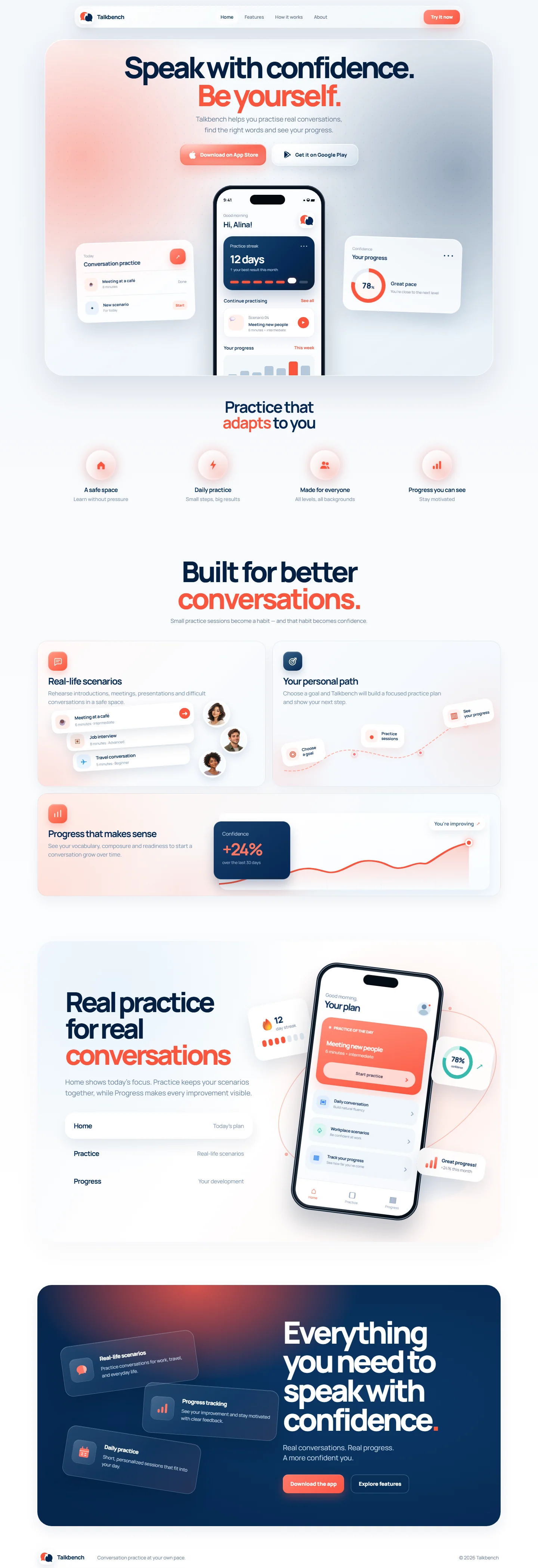 Talkbench website design